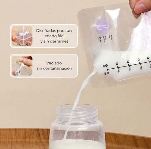 Bolsas de Almacenamiento de Leche Materna con Sensor de Temperatura y Doble Sellado