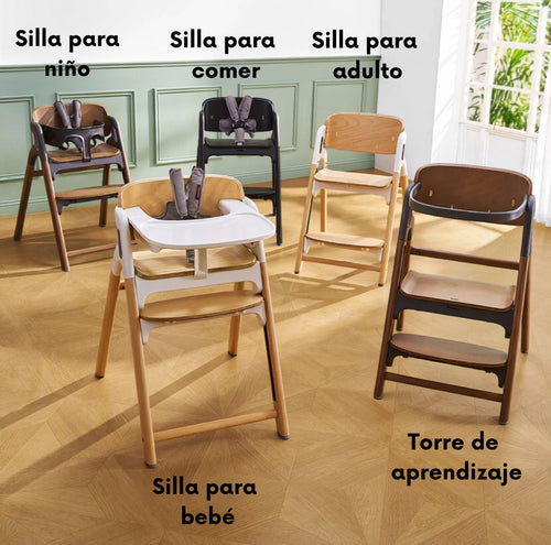 Silla Alta Ajustable 3 en 1 con Torre de Aprendizaje